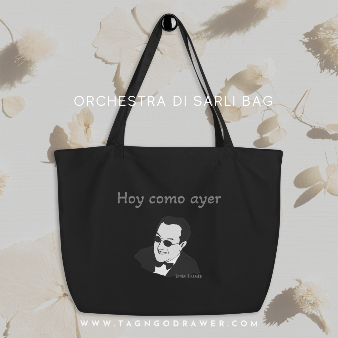 Organic Tote Bag (Large Size) - Tango Orchestra (Di Sarli) | Dancer | Tango Gift | Tango Everything is Here
