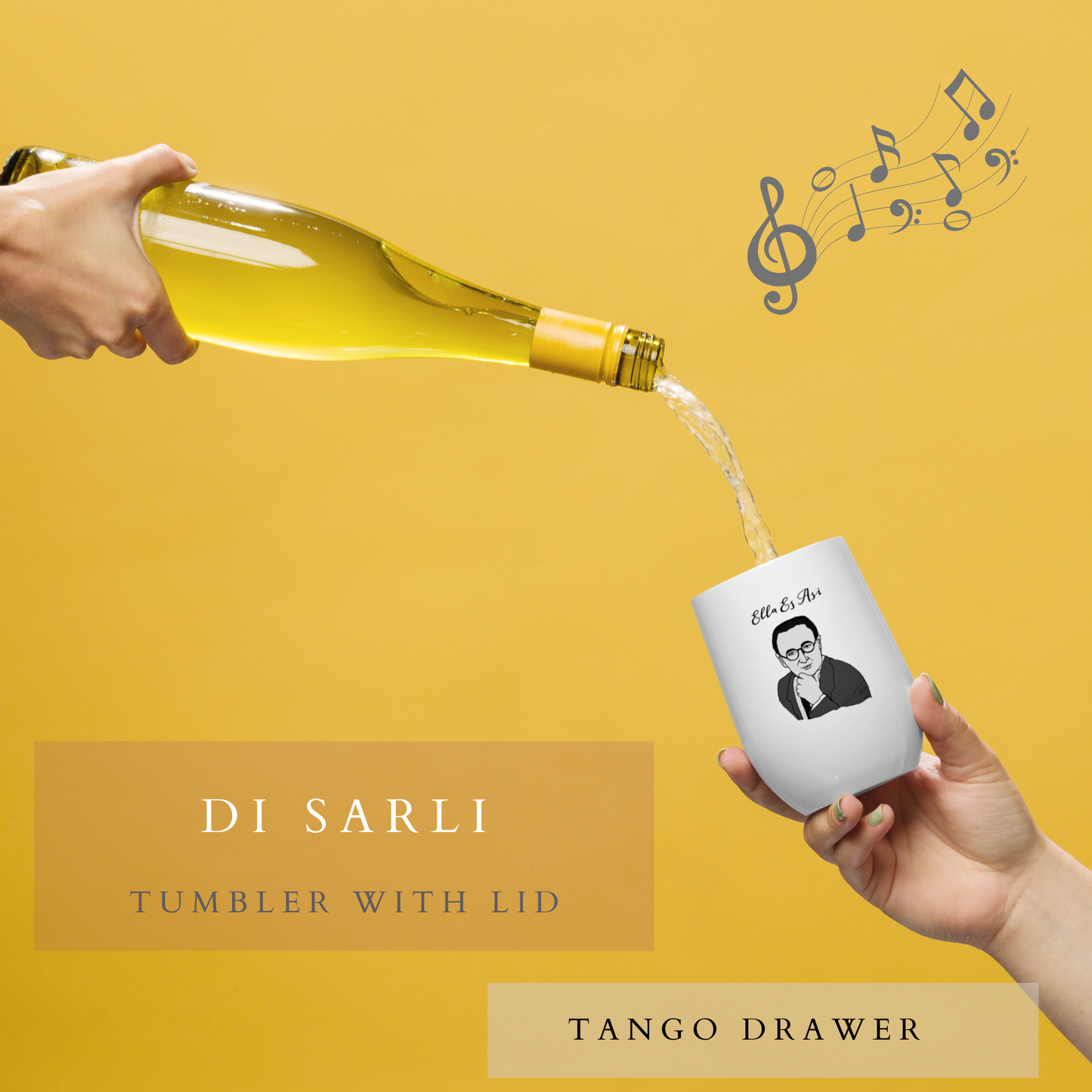 Donato Insulated Wine Tumbler with Lid | Tango Dancers | Tango Gifts