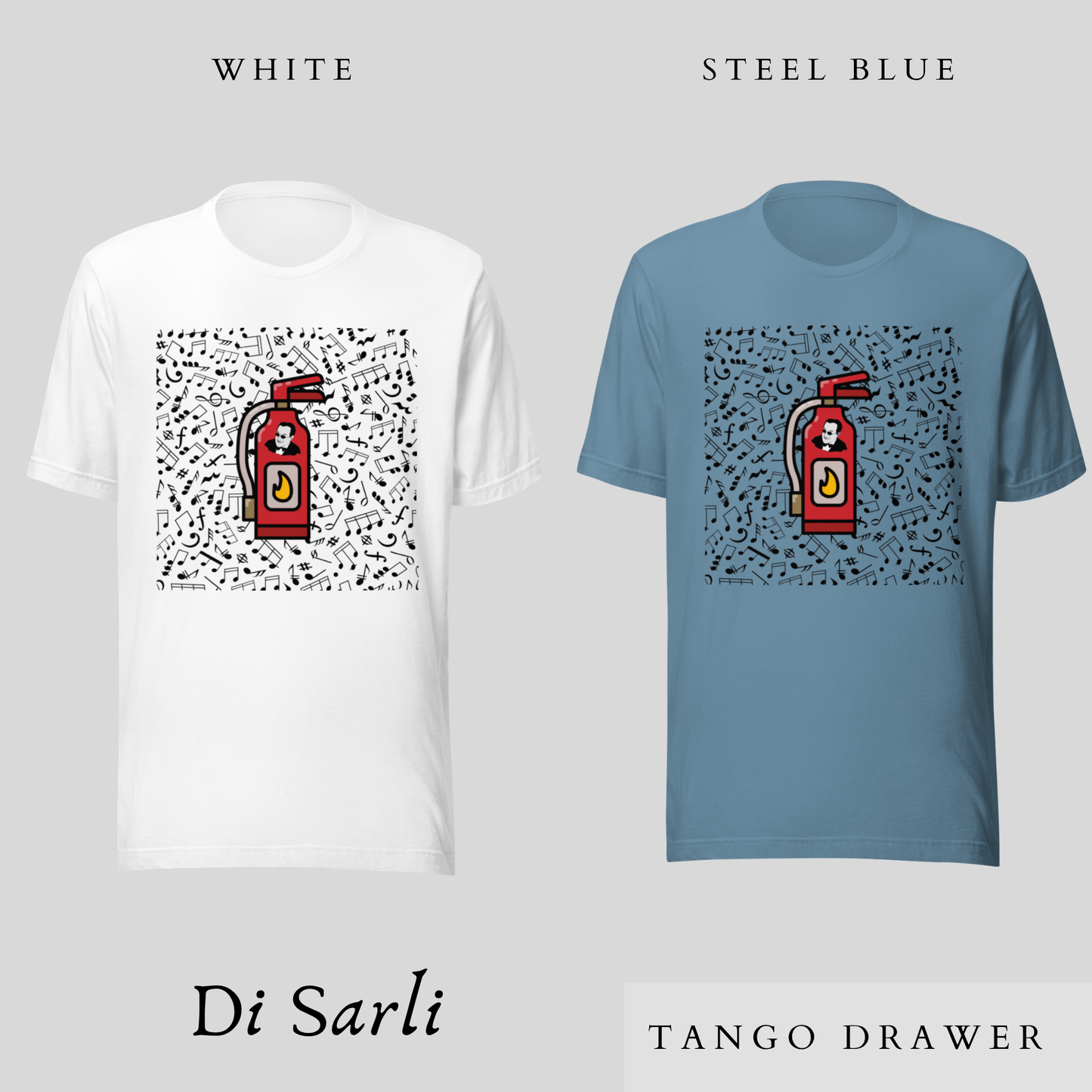 Tango T 卹 - Di Sarli on a Fire Extinguisher |舞者 |探戈禮物 |探戈上衣