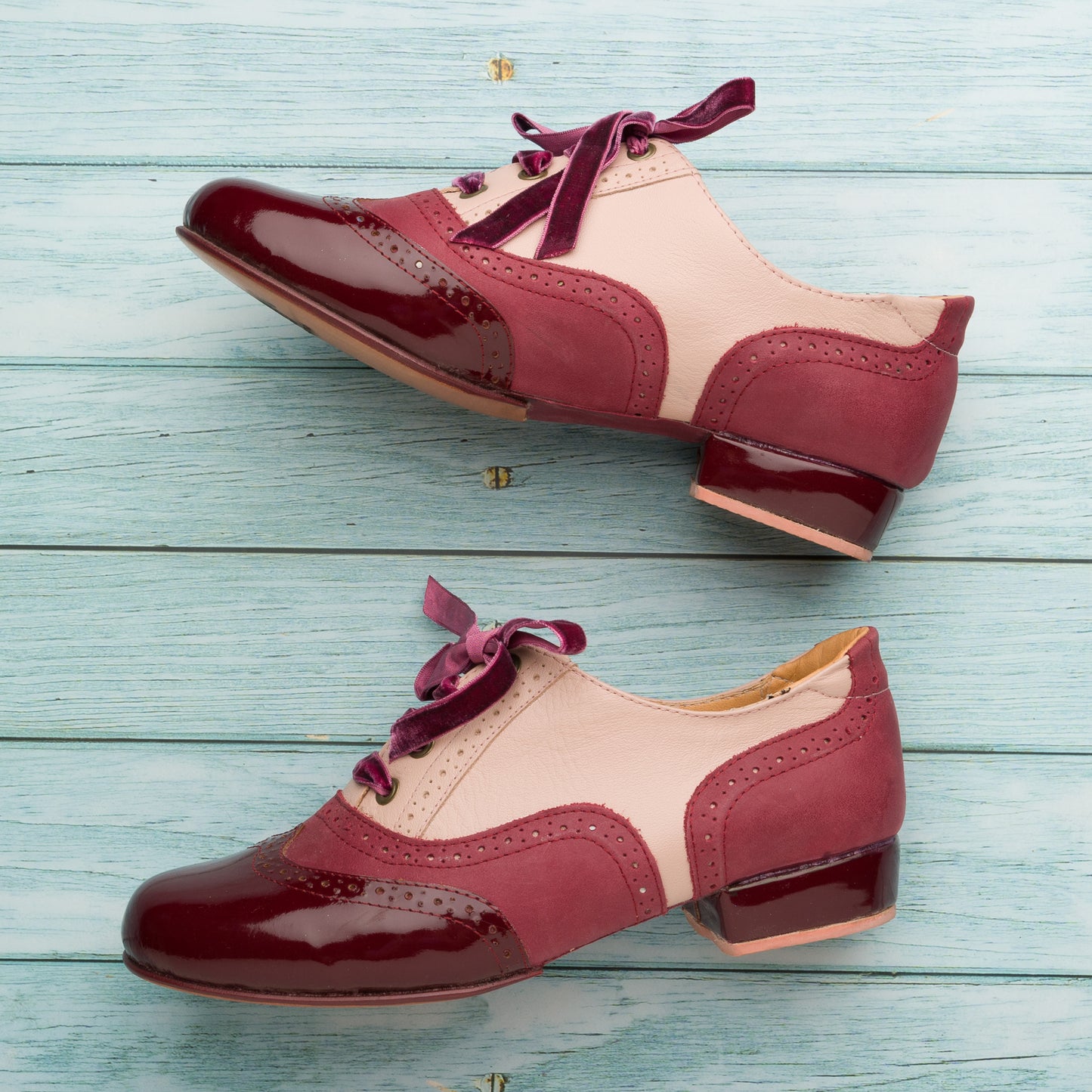 手工探戈鞋（Oxford Curvy-Prune Burgundy） 