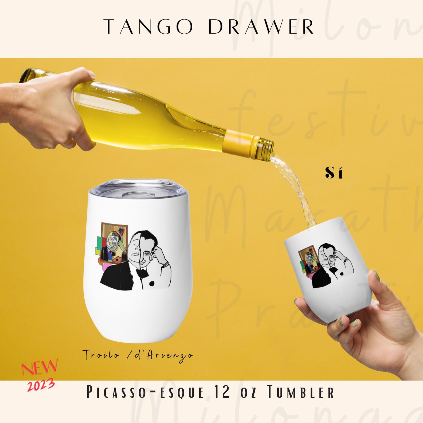 Tango Orchestras (Picasso-esque) Insulated Wine Tumbler