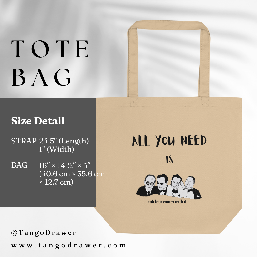 Tango Orchestra Organic Tote Bag (Pugliese,Di Sarli,d'Arienzo,Troilo) | Dancer Lover | Tango Gift | Tango Everything is Here
