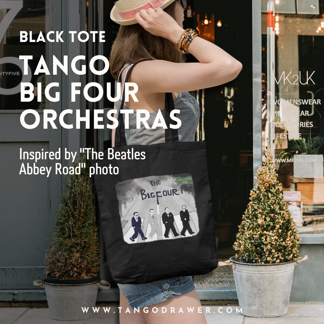 Tango Orchestra 手提包（黑色）“The Big Four” Abbey Road (d'Arienzo,Di Sarli,Troilo,Pugliese) |舞者情人 |探戈禮物 |探戈一切都在這裡