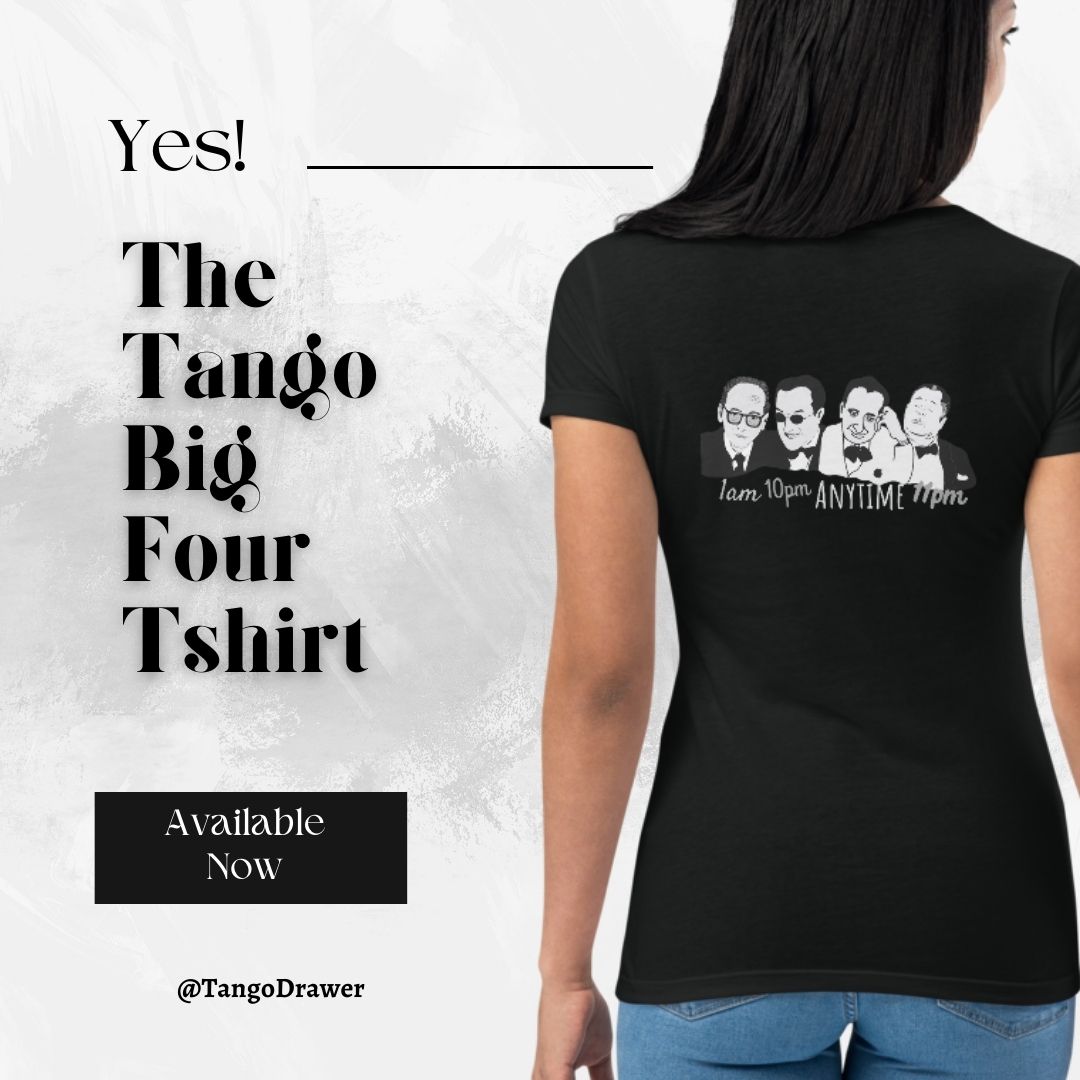 Women’s Fitted Tango Tshirt (d'Arienzo,Di Sarli,Troilo,Pugliese) | Dancer | Tango Gift | Tango Top